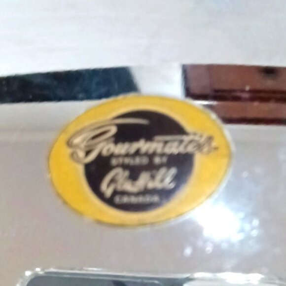 Vintage Gourmates by Glo Hill Canada Chrome Tray w/ Red Bakelite Handles‎ & Feet - Picture 4 of 6